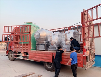 匯品1200L水冷泵變頻真空滾揉機一臺，600L可傾燃氣煮鍋2臺發(fā)往河南